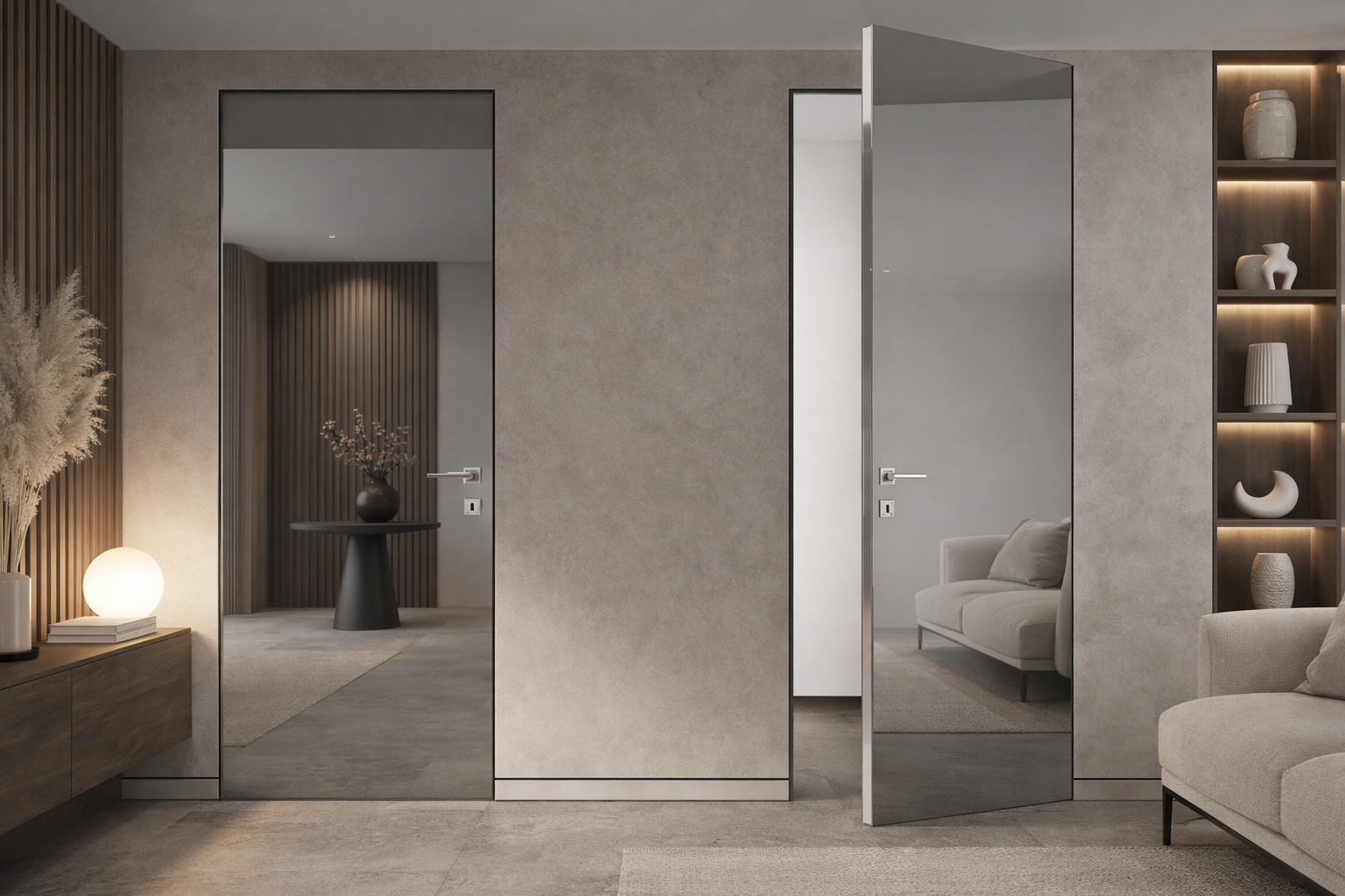 Slēptās durvis ar spoguliem