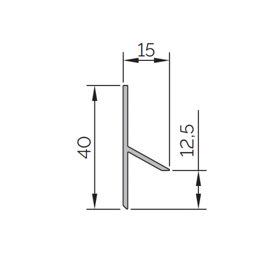 Flush-mounted shadow skirting board F2.10 black anodised